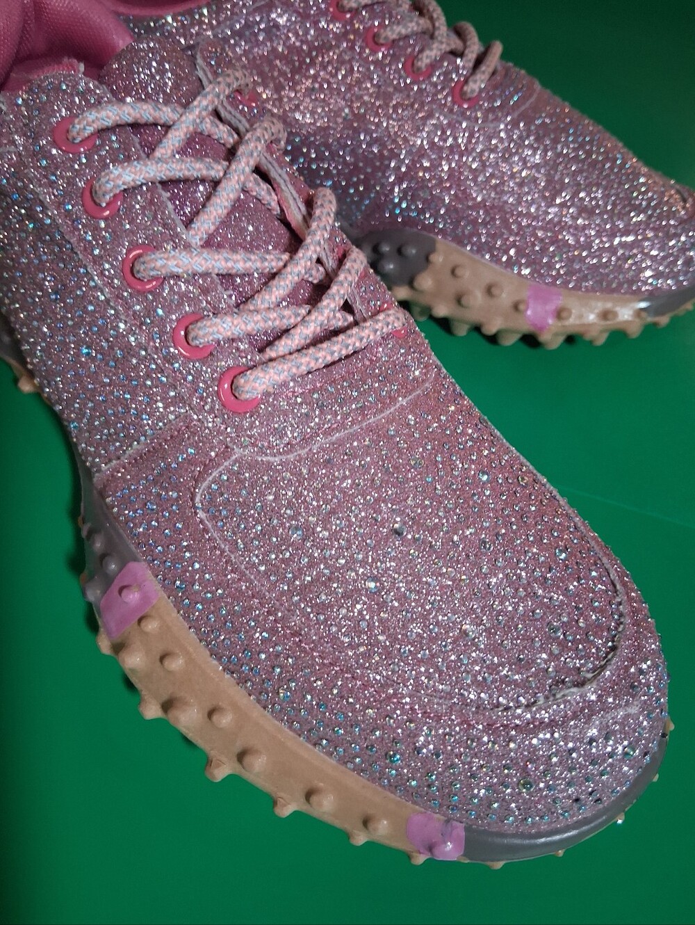 Glittery Pink Chunky Sole Sneakers